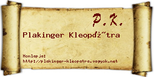 Plakinger Kleopátra névjegykártya